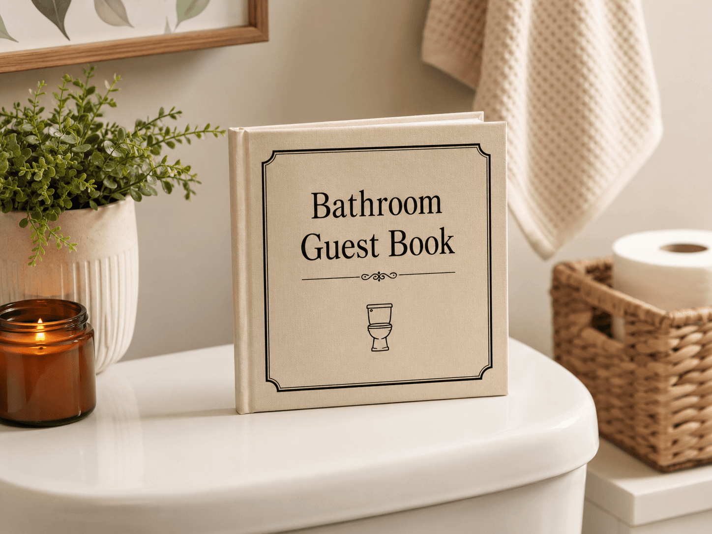 Bathroom guest book gift idea