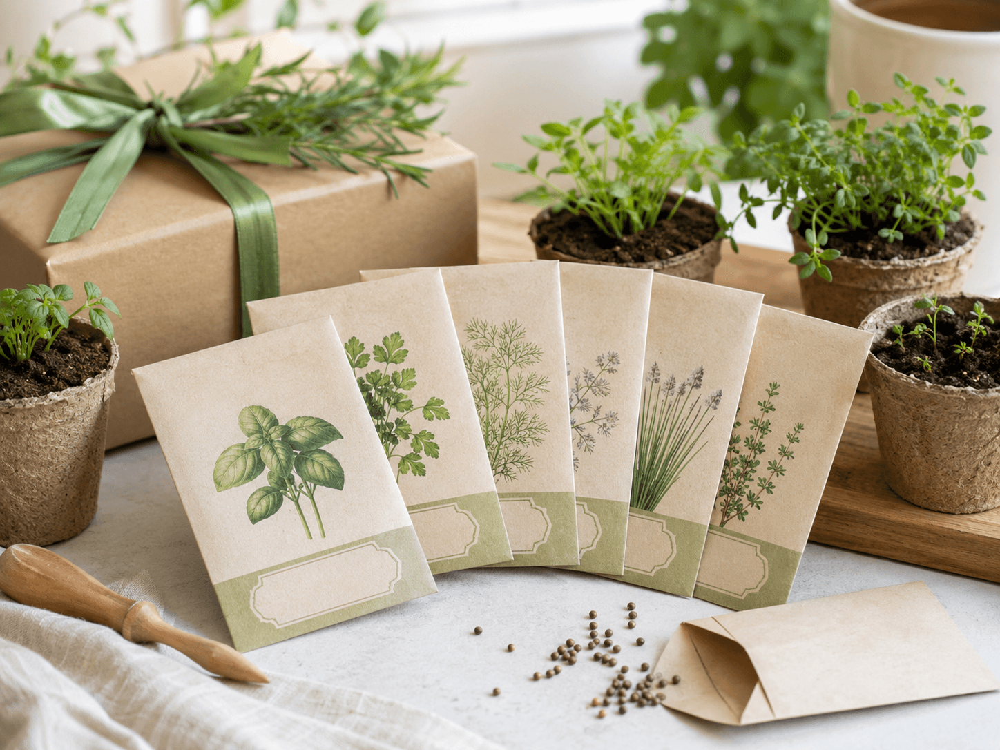 Herb seed packets gift idea